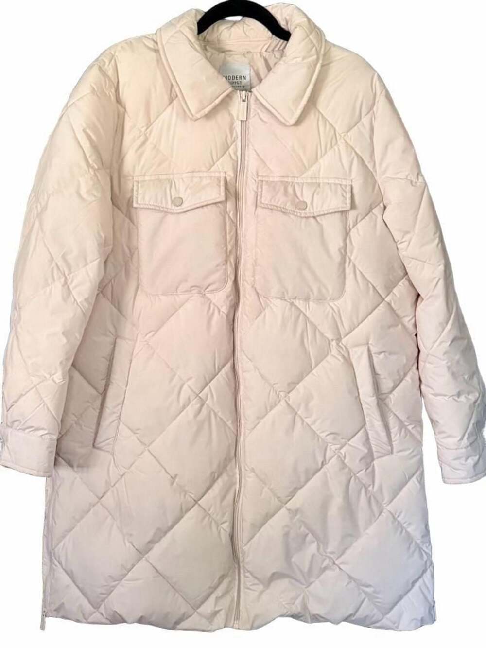 Sanctuary Modern Supply quilted puffer coat in a soft cream